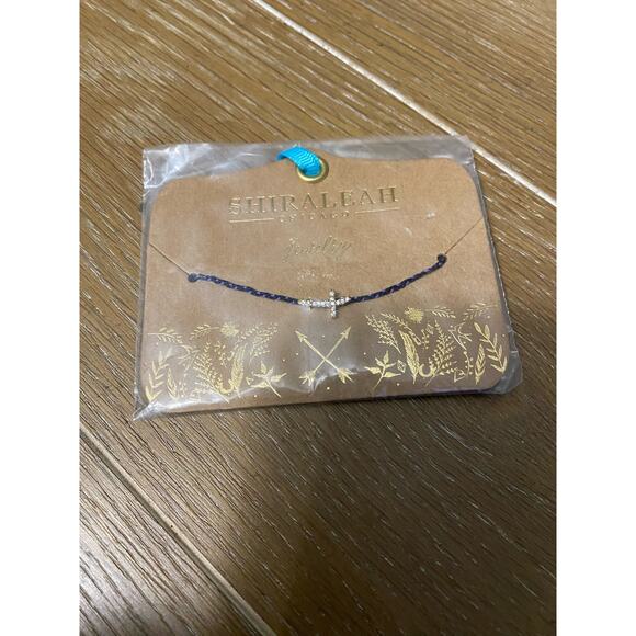 NIB Shiraleah Chicago/Anthropologie Mala cross bracelet navy - Picture 1 of 3